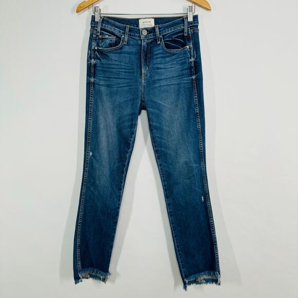 McGuire Denim Lido Jeans Blue Distressed Step Hem Ankle Mid Rise Boho Size 26 - Picture 2 of 14